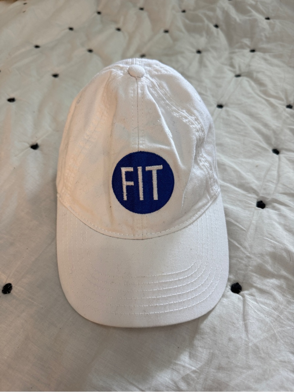Legacy White Baseball Cap with Blue FIT Patch